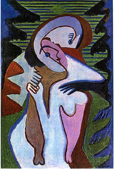 Ernst Ludwig Kirchner Lovers (The kiss) Germany oil painting art
